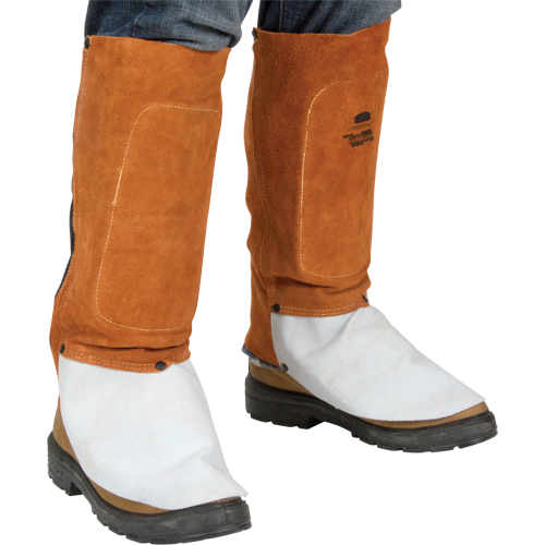 TTU391 Leather Spats, 14" L, Lava Brown