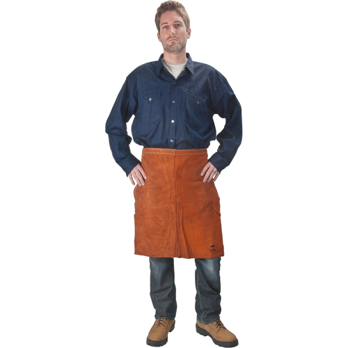 TTU392 Leather Apron, Waist, 24" L, Lava Brown